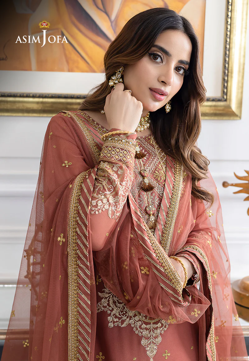 AJJM-13 EMBROIDERED GEORGETTE , ORGANZA 3 PCS - Image 5