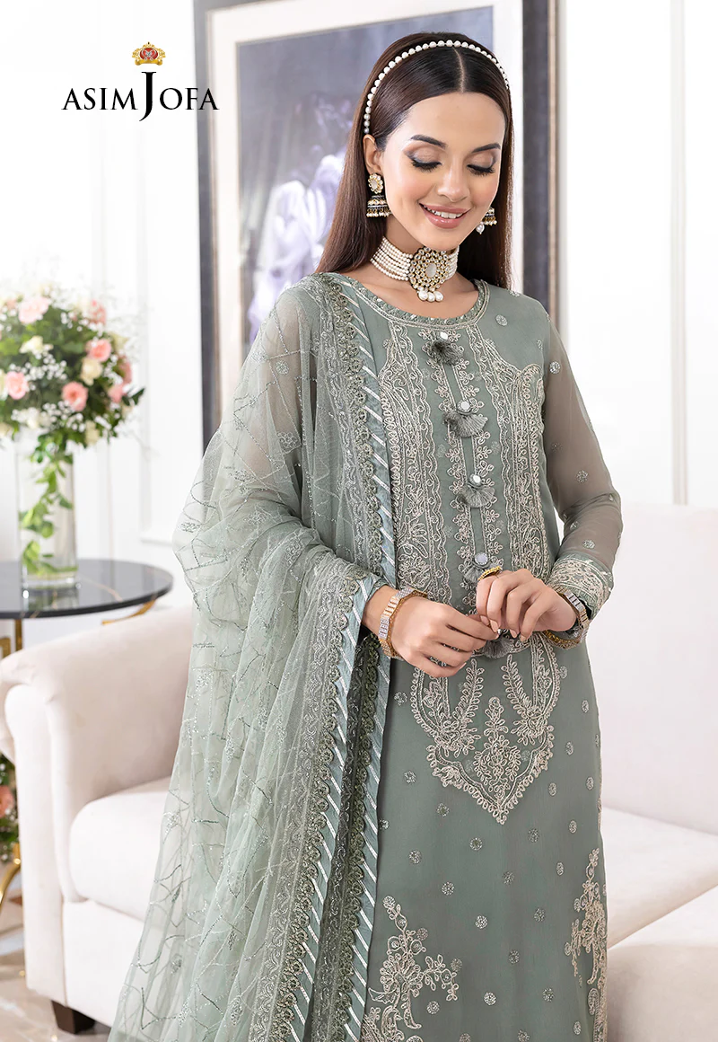 AJJM-20 EMBROIDERED CHIFFON , ORGANZA 3 PCS - Image 10
