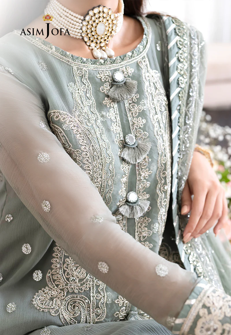 AJJM-20 EMBROIDERED CHIFFON , ORGANZA 3 PCS - Image 3