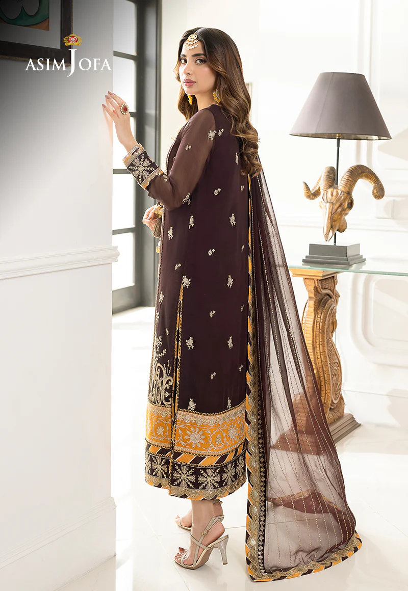 AJJM-22 EMBROIDERED CHIFFON , ORGANZA 3 PCS - Image 3