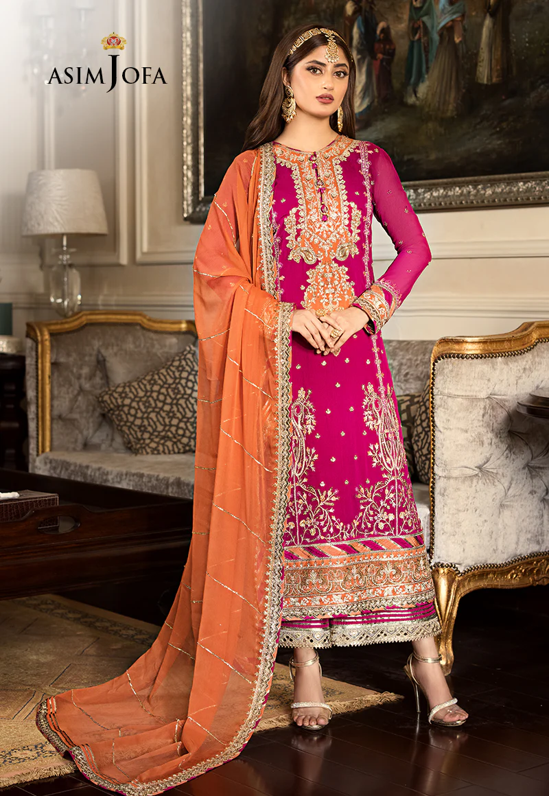 AJJM-23 EMBROIDERED CHIFFON , ORGANZA 3 PCS - Image 2