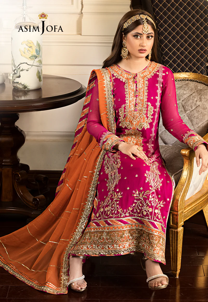 AJJM-23 EMBROIDERED CHIFFON , ORGANZA 3 PCS - Image 6