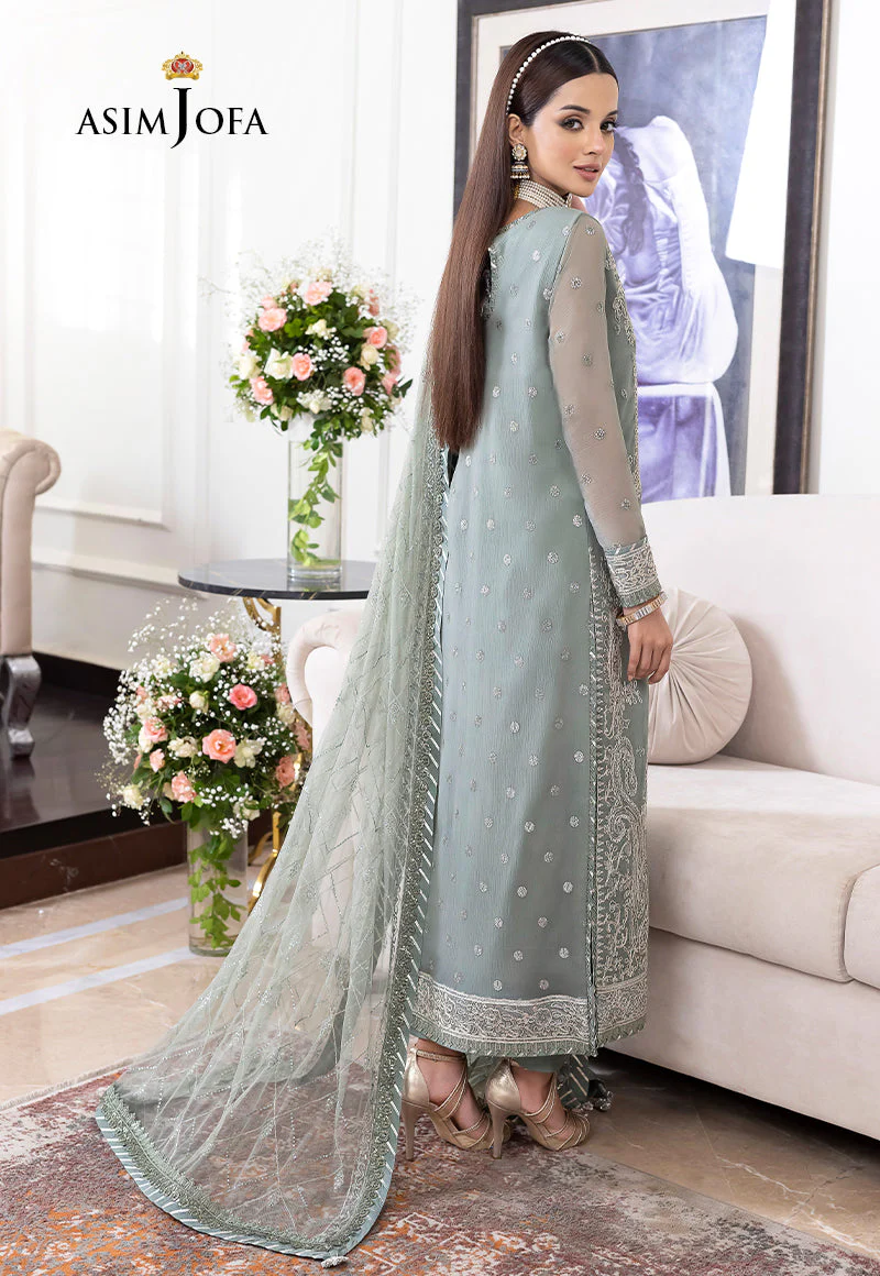 AJJMD-20 EMBROIDERED CHIFFON , ORGANZA STITCHED 3 PCS - Image 5