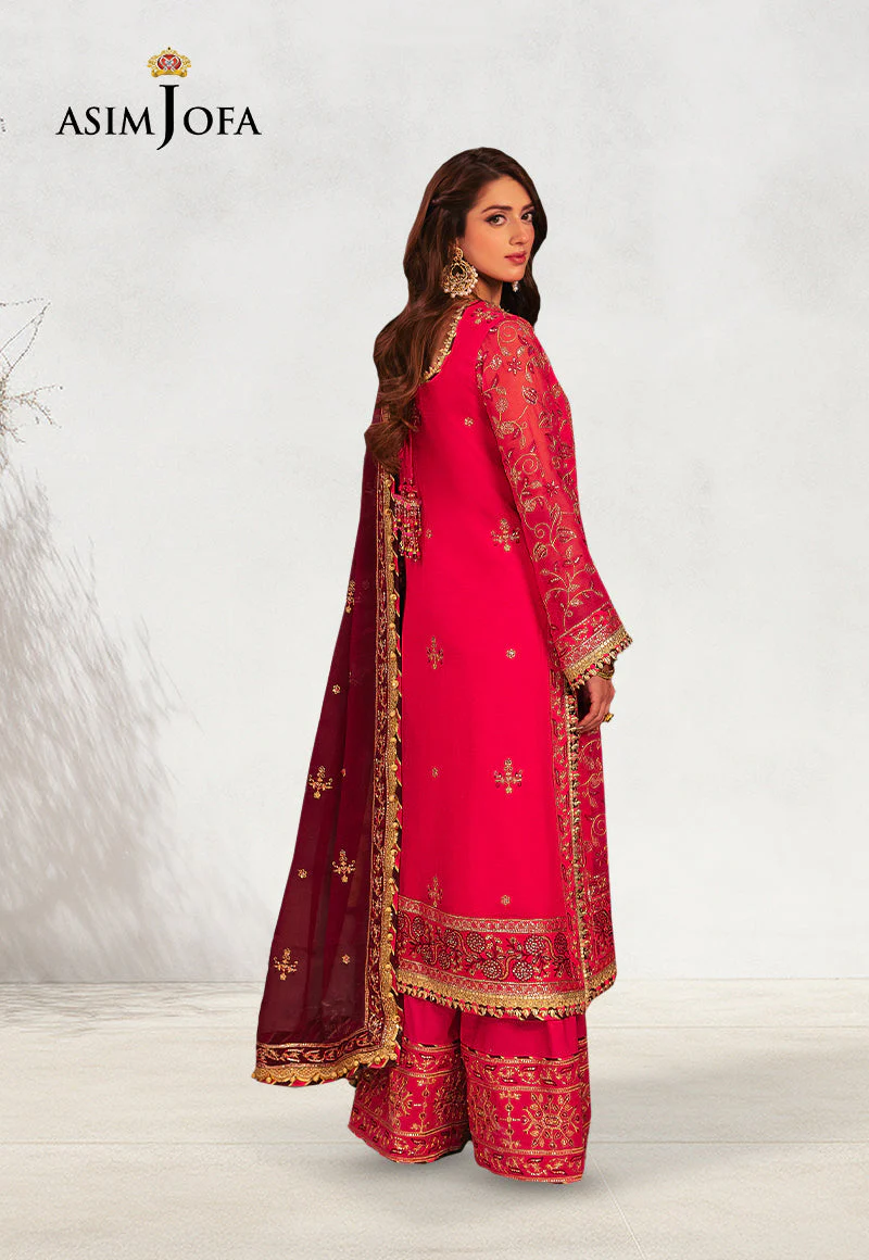 AJKKD-11 EMBROIDERED CHIFFON STITCHED 3 PCS - Image 2