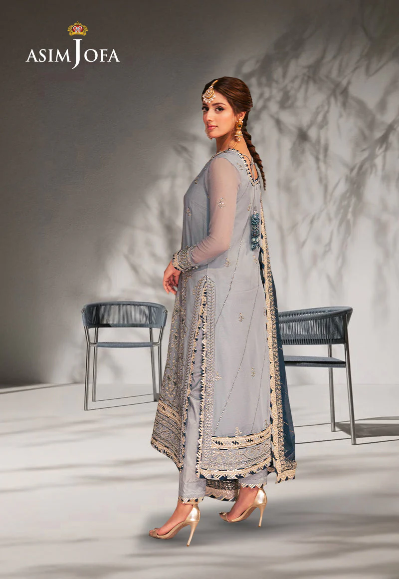 AJKKD-17 EMBROIDERED CHIFFON STITCHED 3 PCS - Image 2