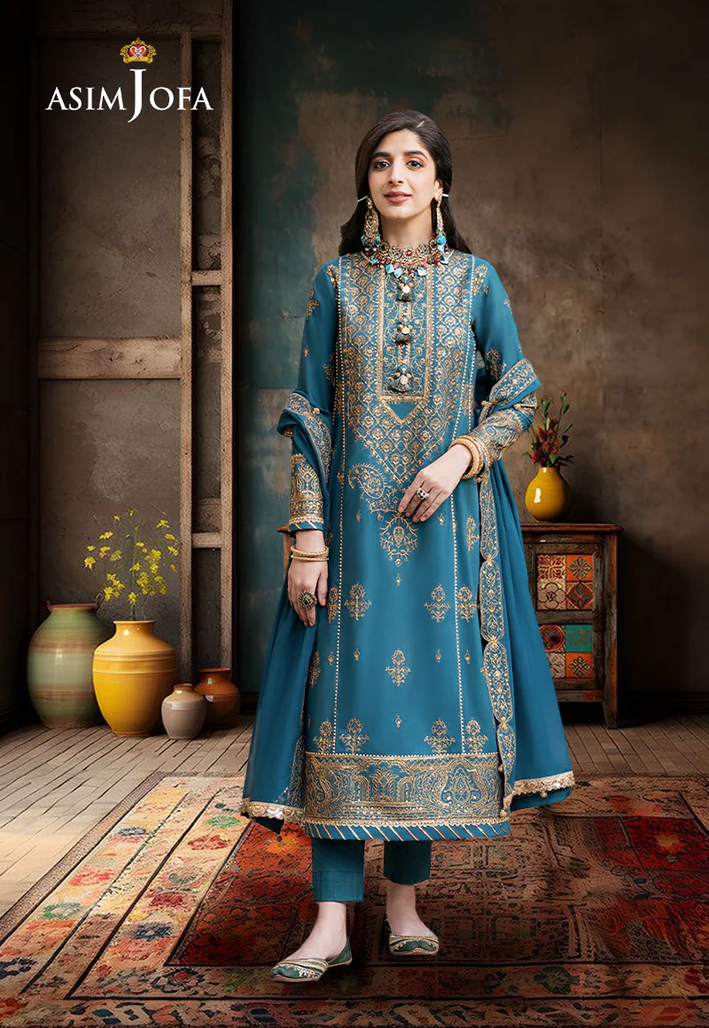 AJKM-04 EMBROIDERED SILK 3 PCS