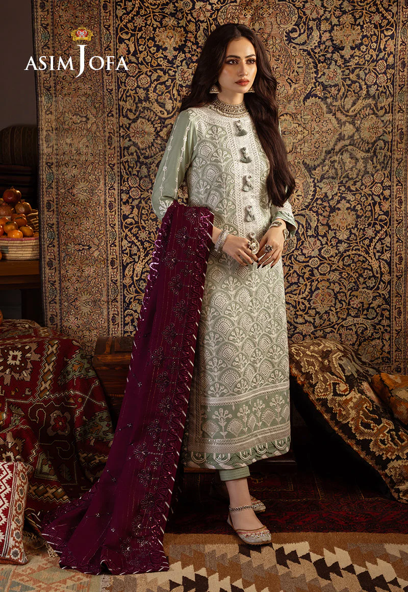 AJKTD-01 EMBROIDERED STITCHED 3 PCS - Image 3