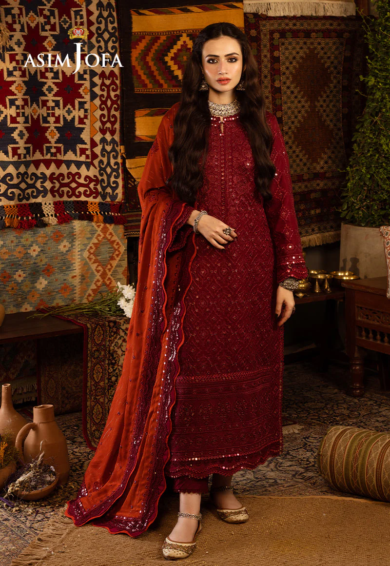 AJKTD-02 EMBROIDERED STITCHED 3 PCS - Image 3