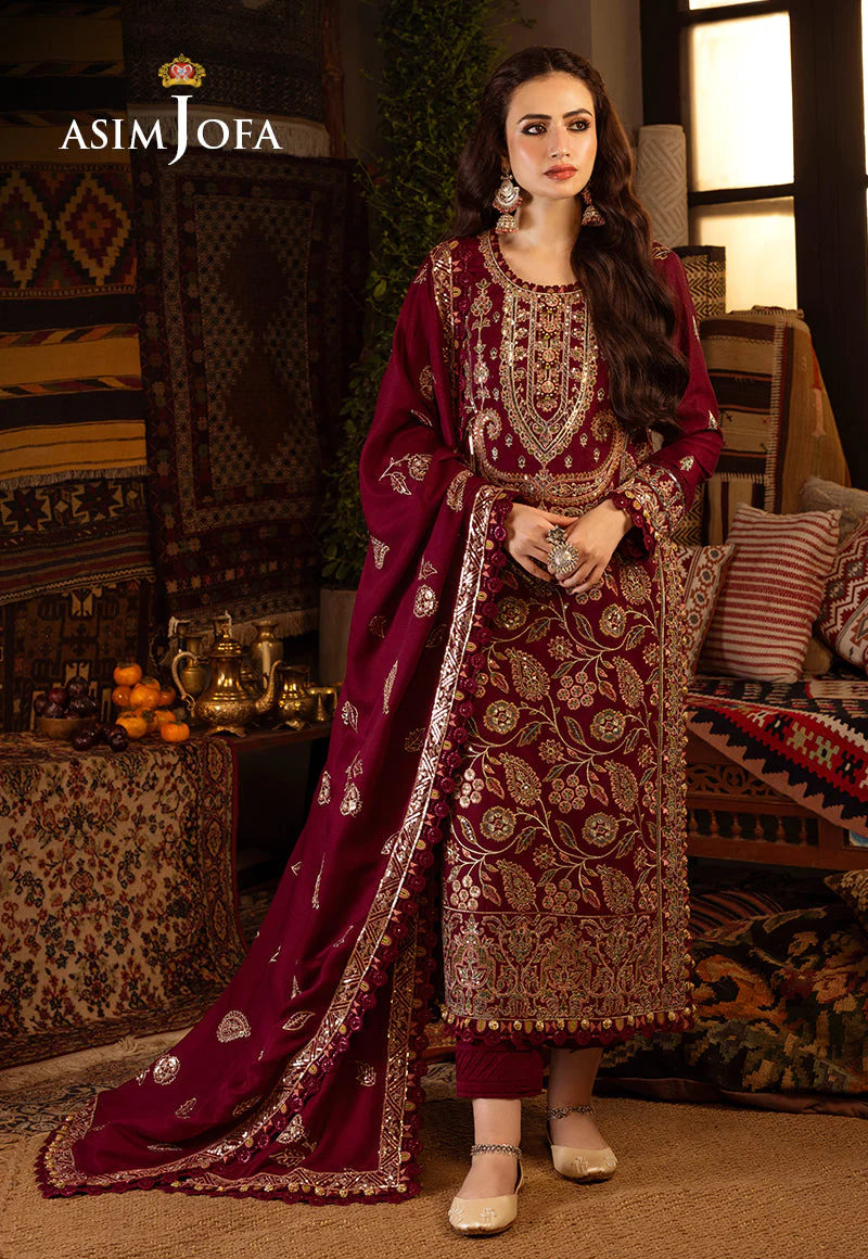 AJKTD-08 EMBROIDERED STITCHED 3 PCS