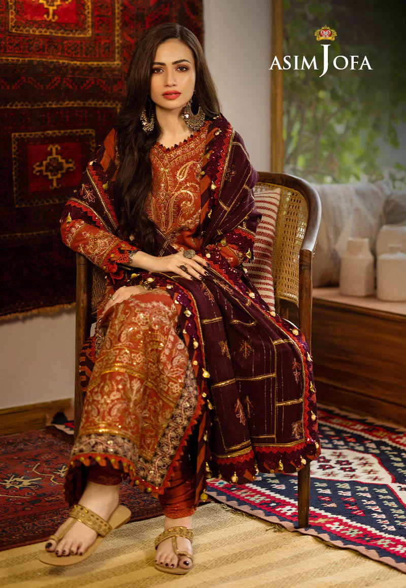 AJKTD-09 EMBROIDERED STITCHED 3 PCS - Image 4