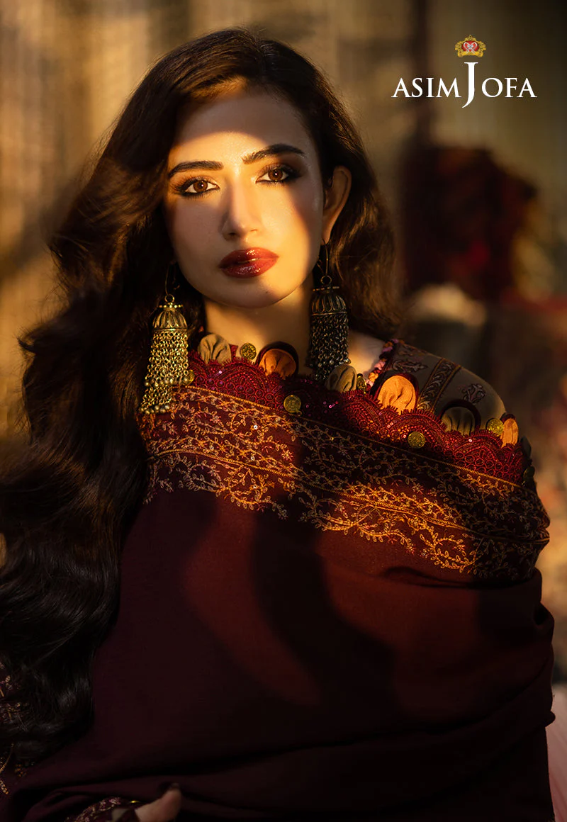 AJKTD-11 EMBROIDERED SLUB RAW SILK 3 PCS - Image 11