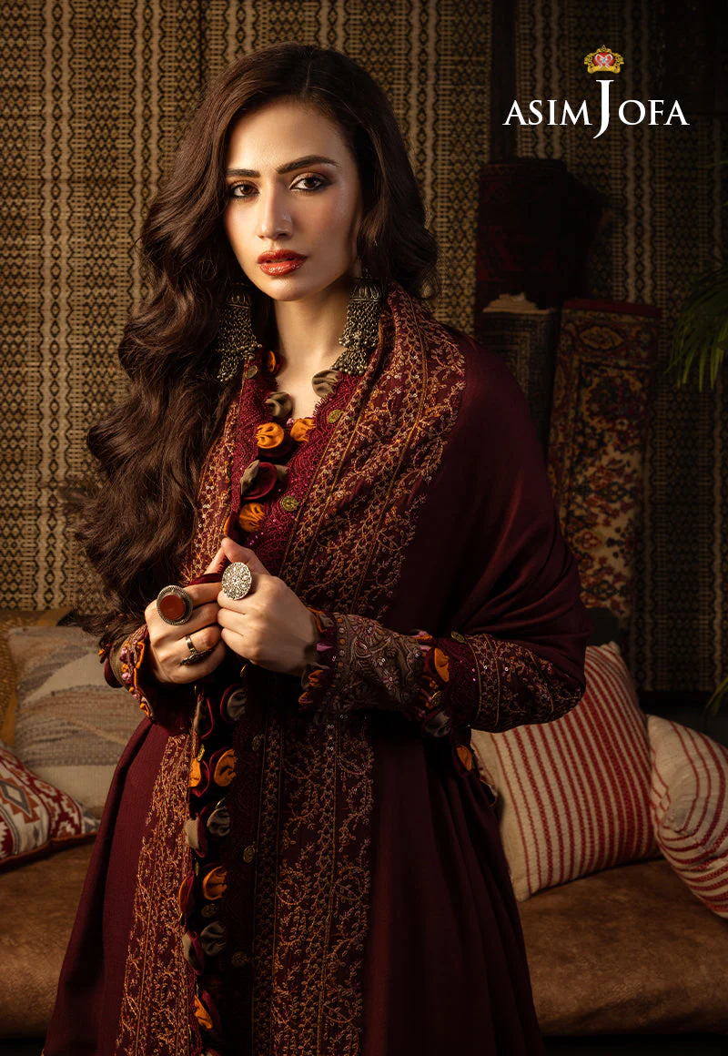 AJKTD-11 EMBROIDERED SLUB RAW SILK 3 PCS - Image 13