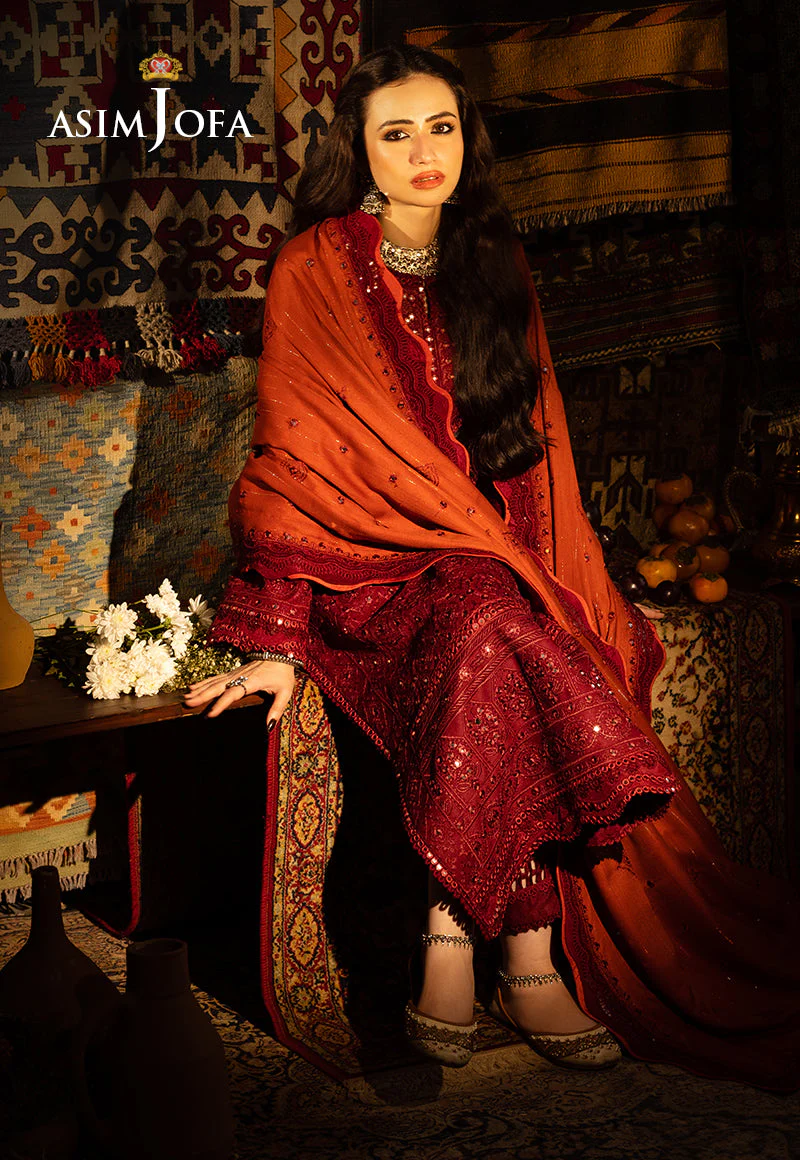 AJKTP-02 EMBROIDERED SELF TWILL 3 PCS STITCHED - Image 13