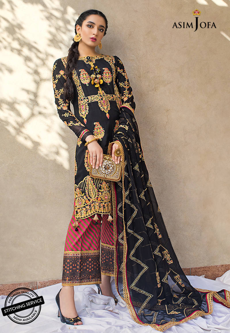 AJLED-15 EMBROIDERED STITCHED 3 PCS