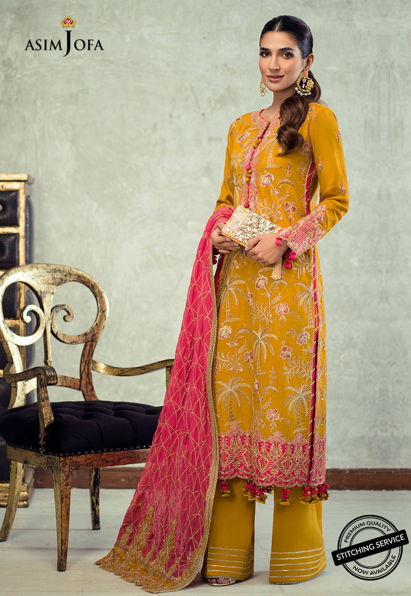 AJLED-19 EMBROIDERED STITCHED 3 PCS
