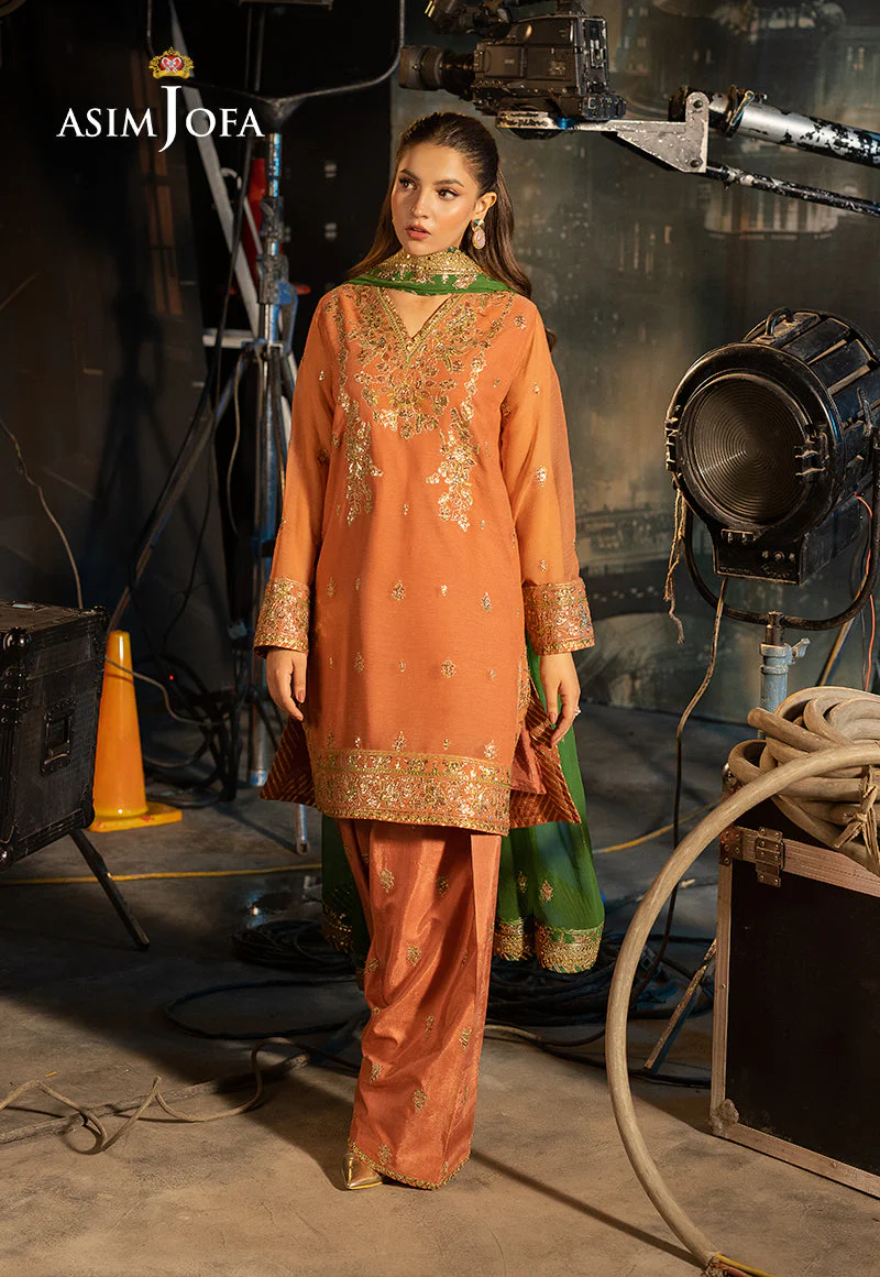 AJLFD-03 EMBROIDERED CHIFFON Stitched 3 PCS - Image 3