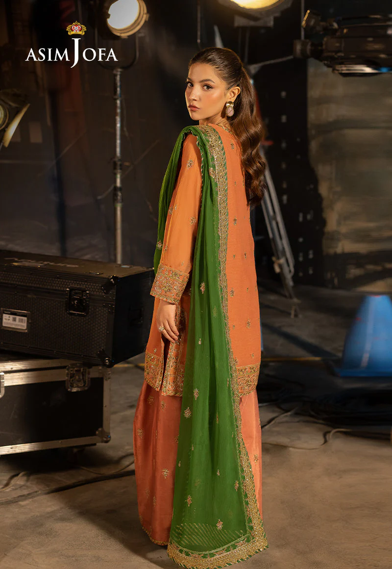 AJLFD-03 EMBROIDERED CHIFFON Stitched 3 PCS - Image 6