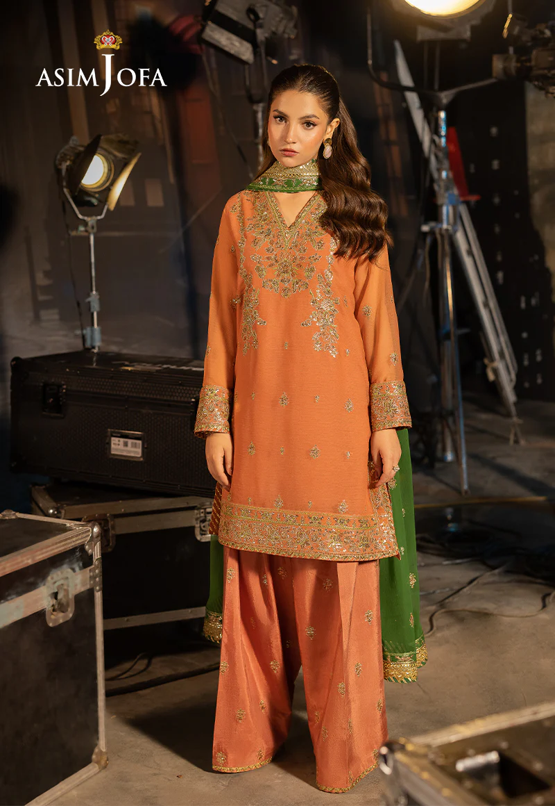 AJLF-03 EMBROIDERED CHIFFON 3 PCS