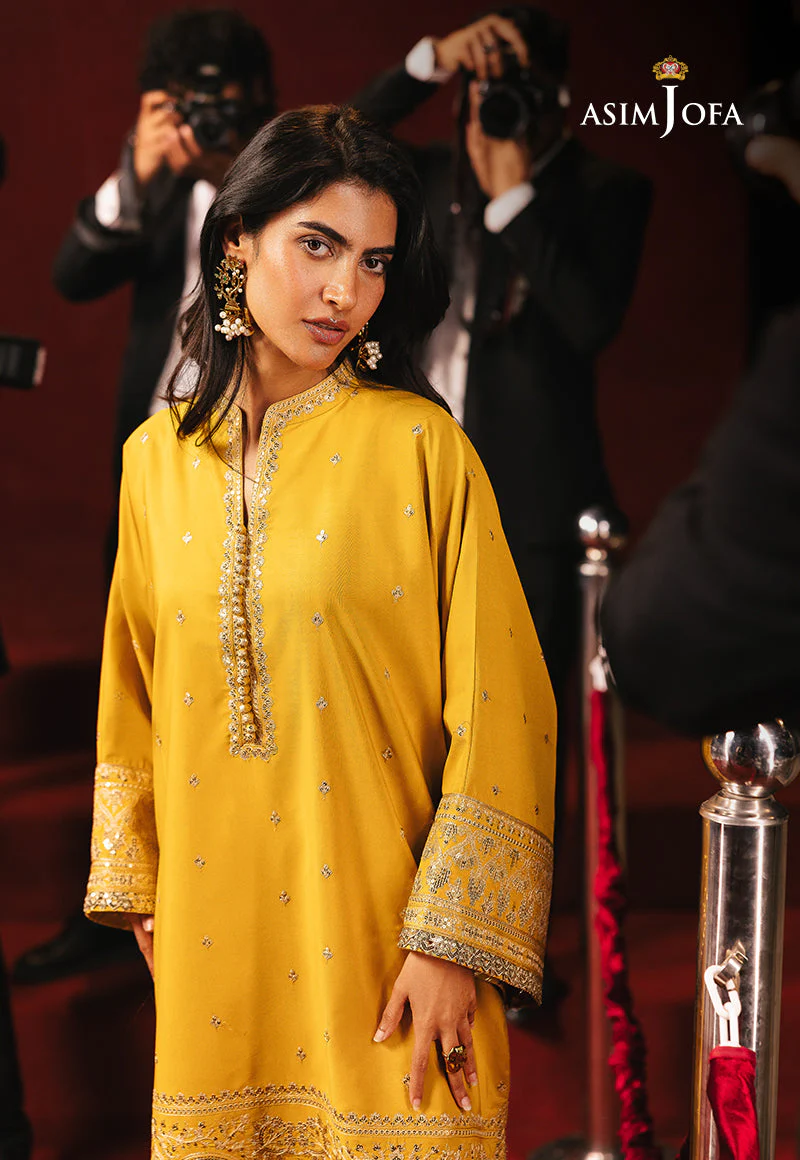 AJLFD-10 EMBROIDERED BOSKI SILK Stitched 2 PCS - Image 3