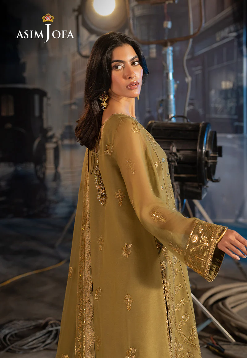 AJLFD-15 EMBROIDERED CHIFFON Stitched 3 PCS - Image 5