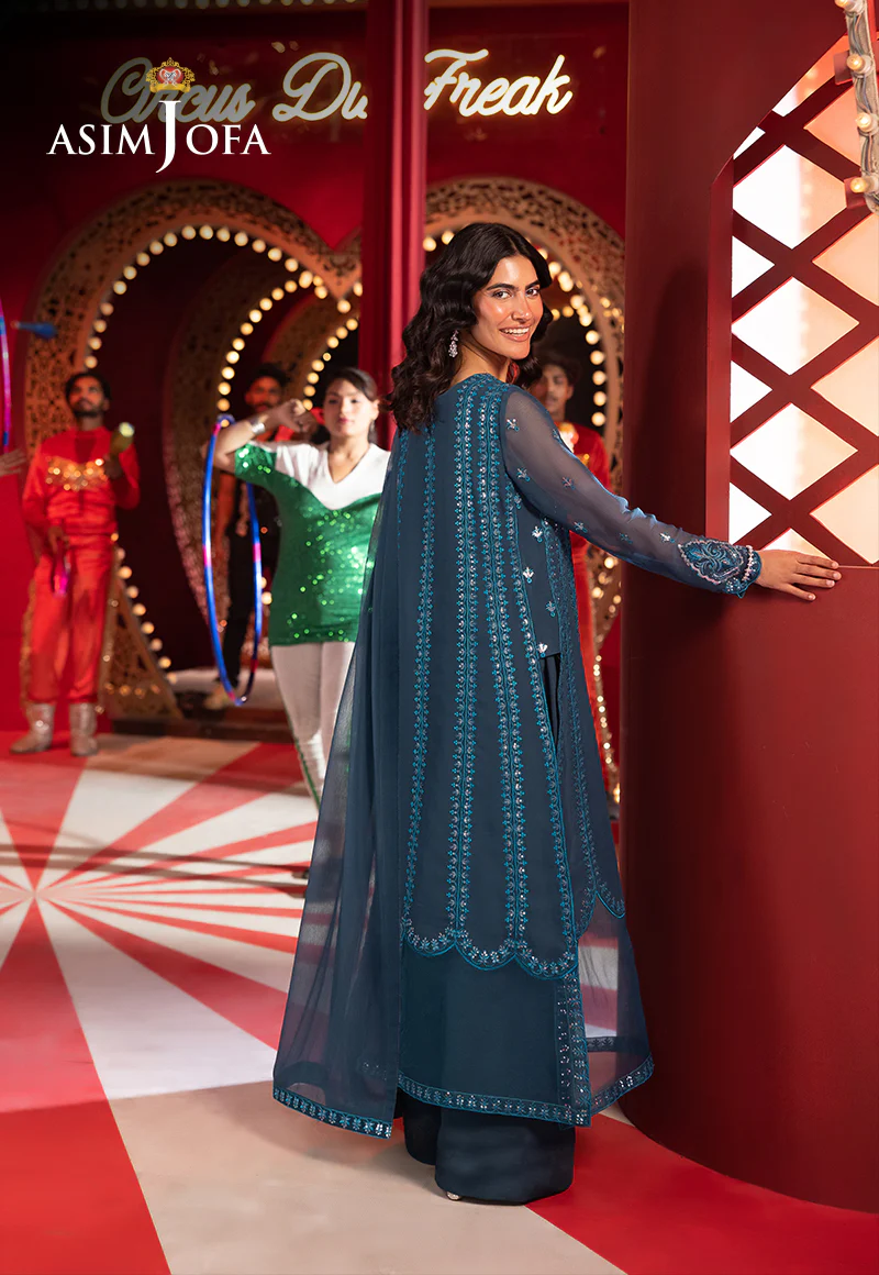 AJLFB-14 EMBROIDERED CHIFFON STITCHED 3 PCS - Image 2