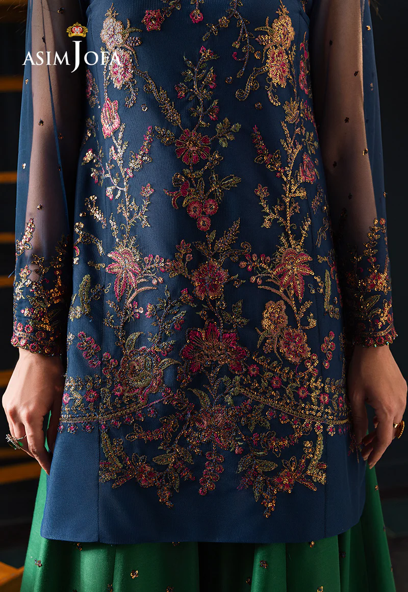 AJLFC-07 EMBROIDERED NET UNSTITCHED 3 PCS - Image 5