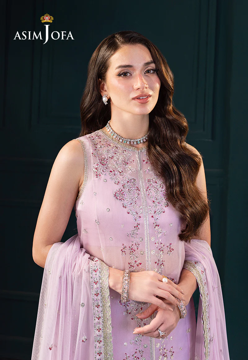 AJLFCD-09 EMBROIDERED SOFT NET ORGANZA STITCHED 3 PCS - Image 3