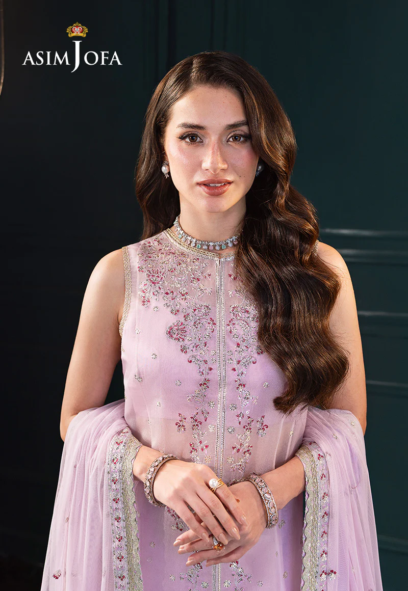 AJLFCD-09 EMBROIDERED SOFT NET ORGANZA STITCHED 3 PCS - Image 4