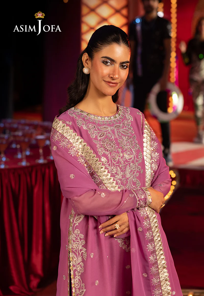 AJLFF-07 Embroidered Chiffon 3 Pcs - Image 7