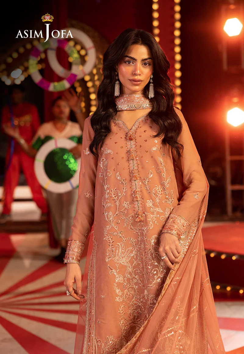 AJLFFD-16 Embroidered Chiffon Stitched 3 PCS - Image 3