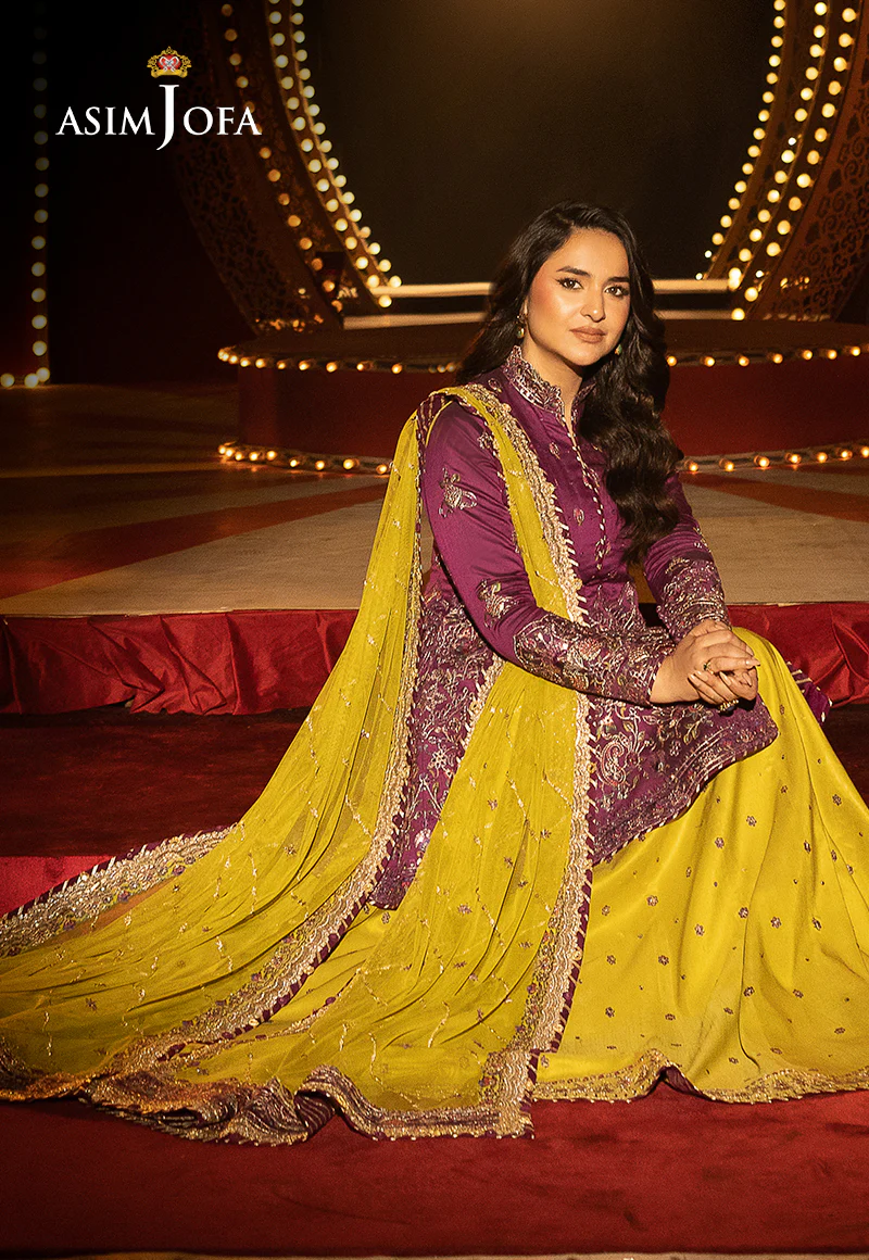 AJLFF-17 Embroidered Two Tone Cotton Silk 3 Pcs - Image 11