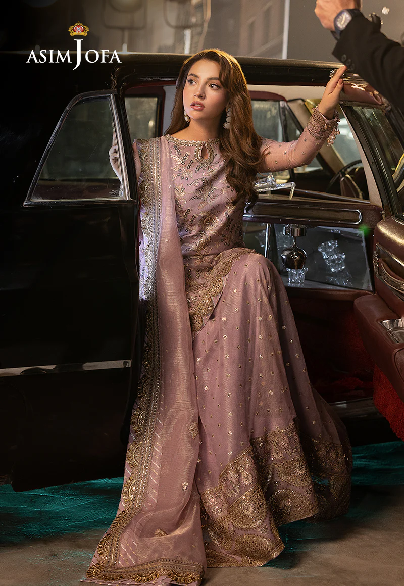 AJLFF-18 Embroidered Zari Check Net 3 Pcs - Image 10