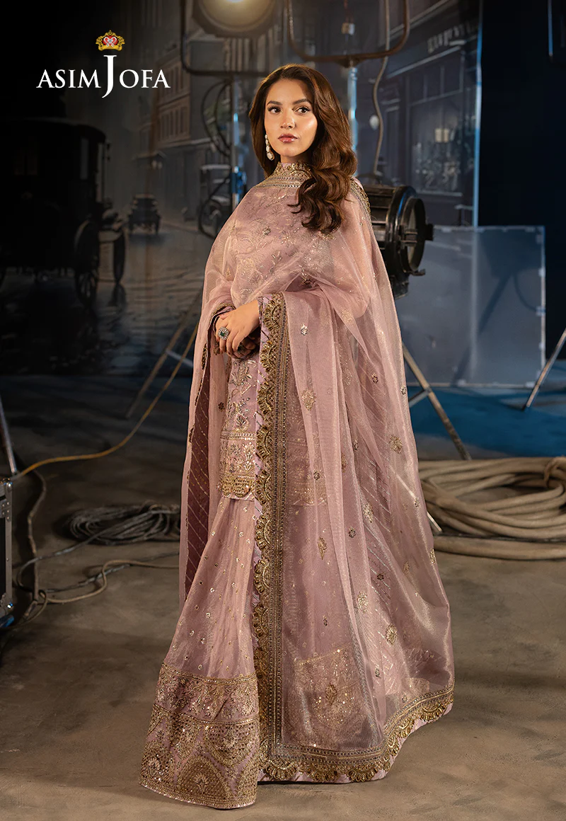 AJLFF-18 Embroidered Zari Check Net 3 Pcs - Image 5