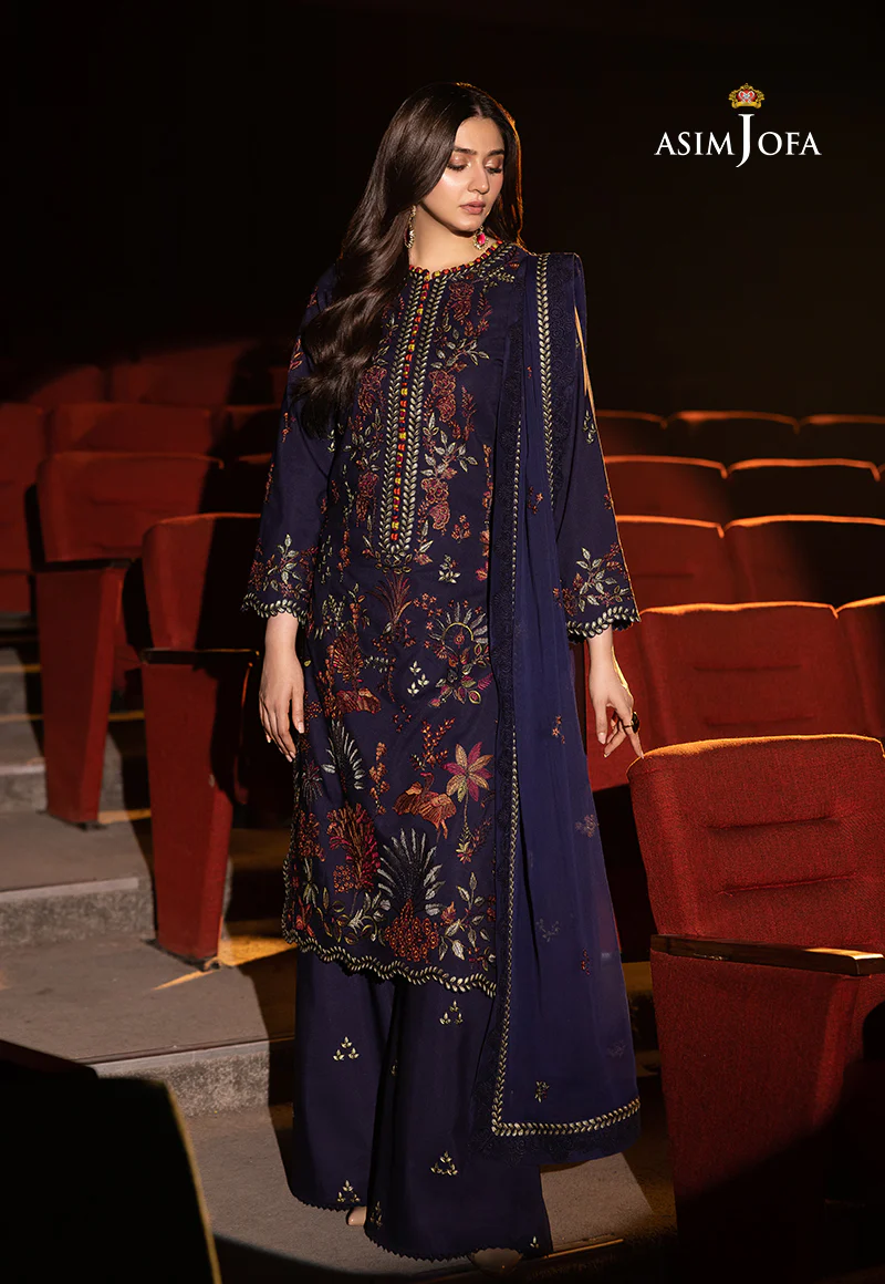 AJLLF-12 Embroidered Poly Silk 3 Pcs