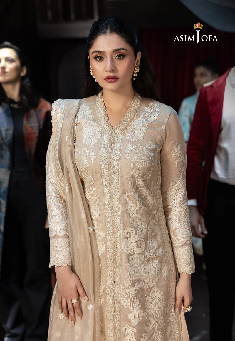 AJLLF-20 Embroidered Javeria Net 3 Pcs - Image 4