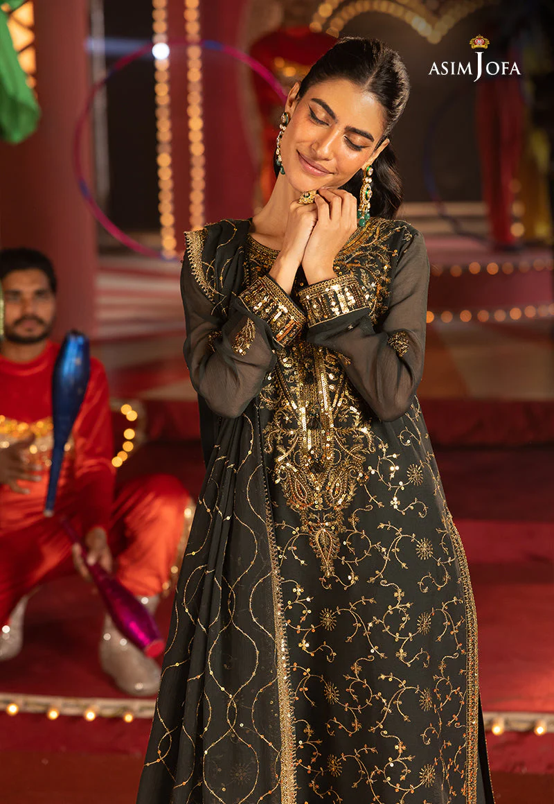 AJLLFD-02 Embroidered Chiffon STITCHED 3 PCS - Image 6
