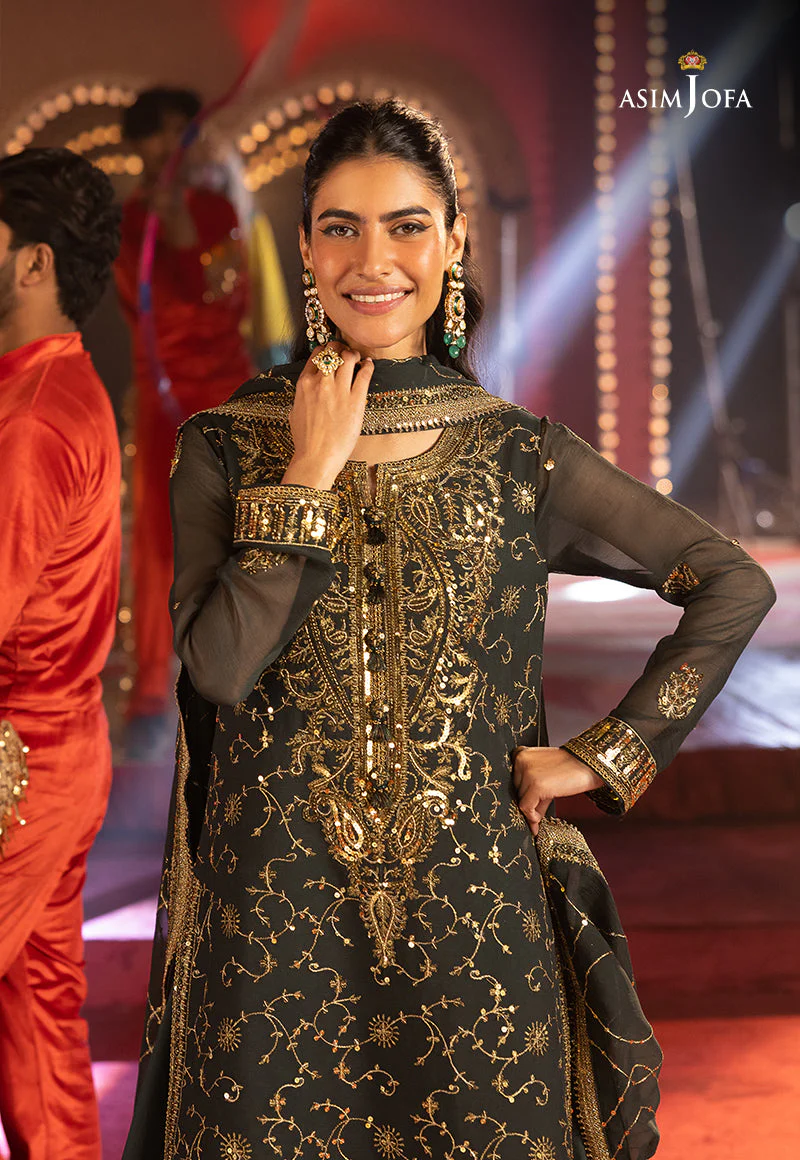 AJLLFD-02 Embroidered Chiffon STITCHED 3 PCS - Image 8