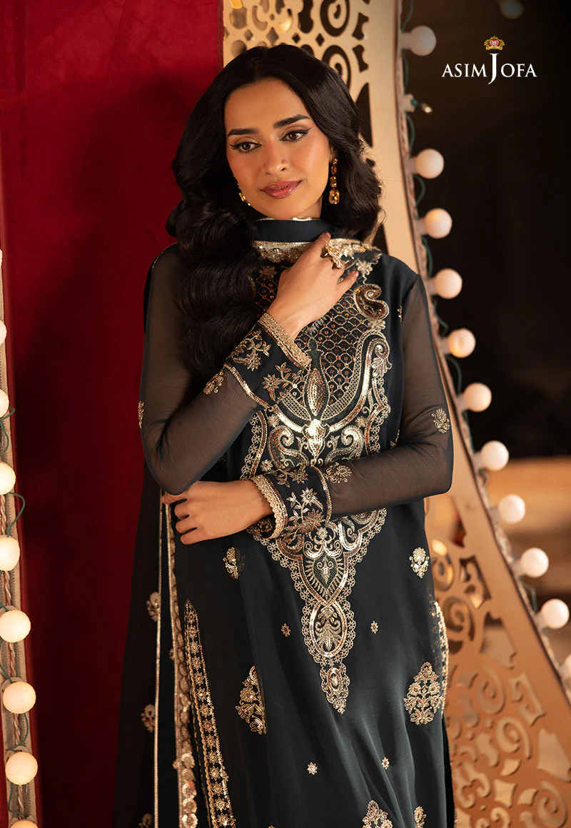 AJLLFD-08 Embroidered Chiffon STITCHED 3 PCS - Image 8