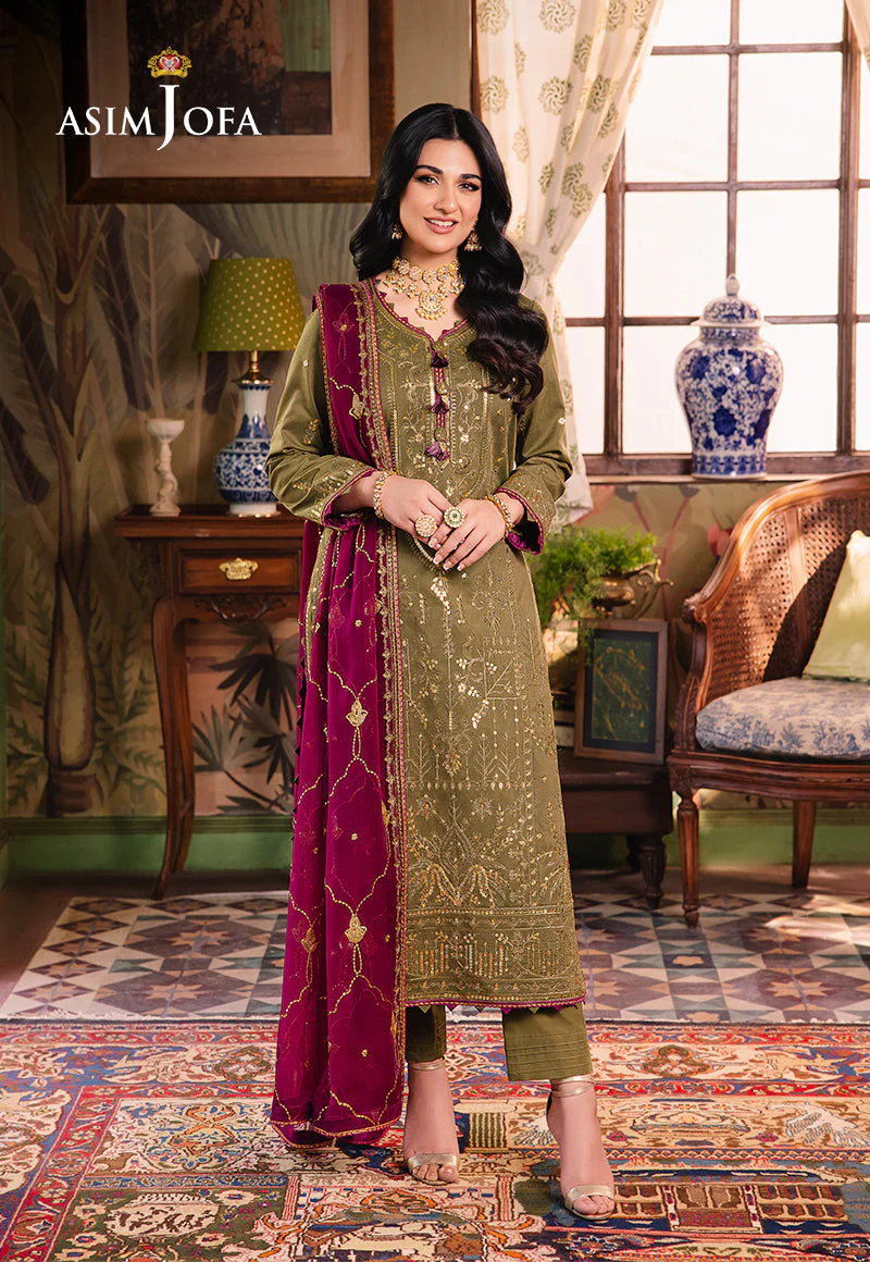 AJLPD-08 EMBROIDERED TWISTED LAWN STITCHED 2PCS