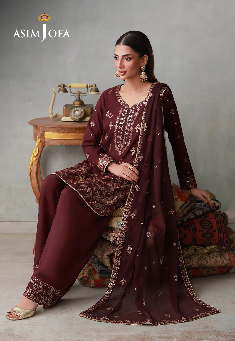 AJLPN-05 Embroidered Poly Silk Stitched 3pcs - Image 2