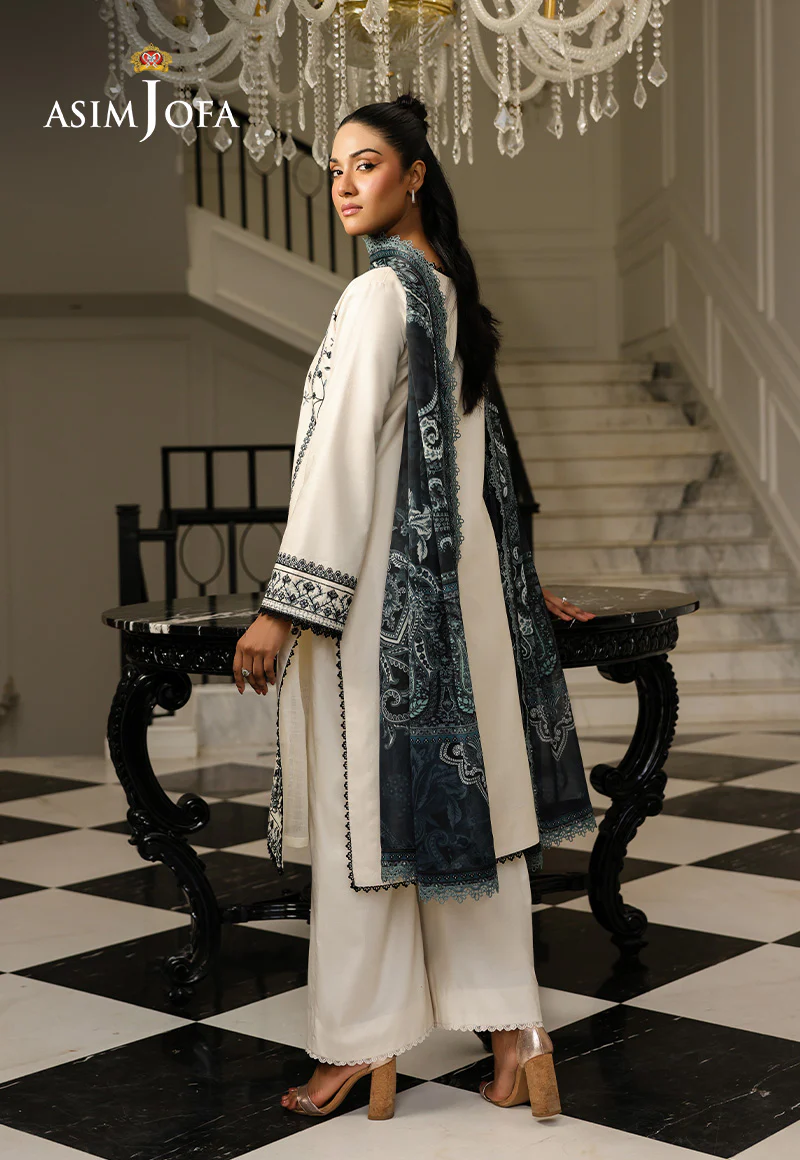 AJMCH-08 EMBROIDERED CAMBRIC UNSTITCHED 3 PCS - Image 2