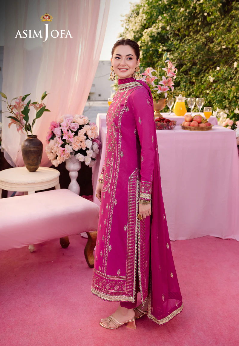 AJMJ-21 EMBROIDERED LAWN SILK 3 PCS - Image 6