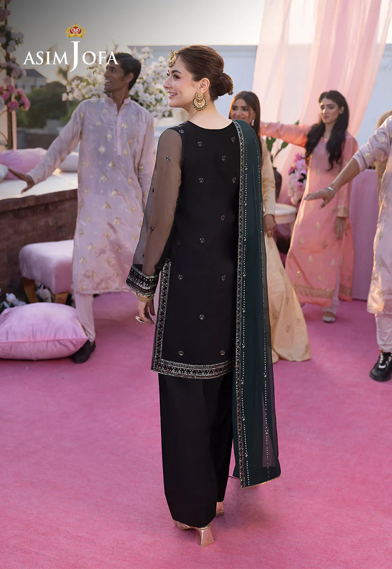 AJMJB-12 EMBROIDERED ORGANZA STITCHED 3 PCS - Image 2