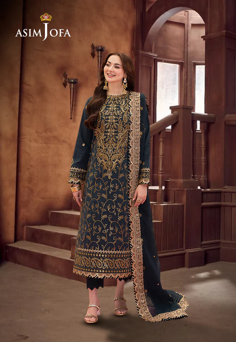 AJMJD-04 EMBROIDERED PAPER COTTON STITCHED 3 PCS