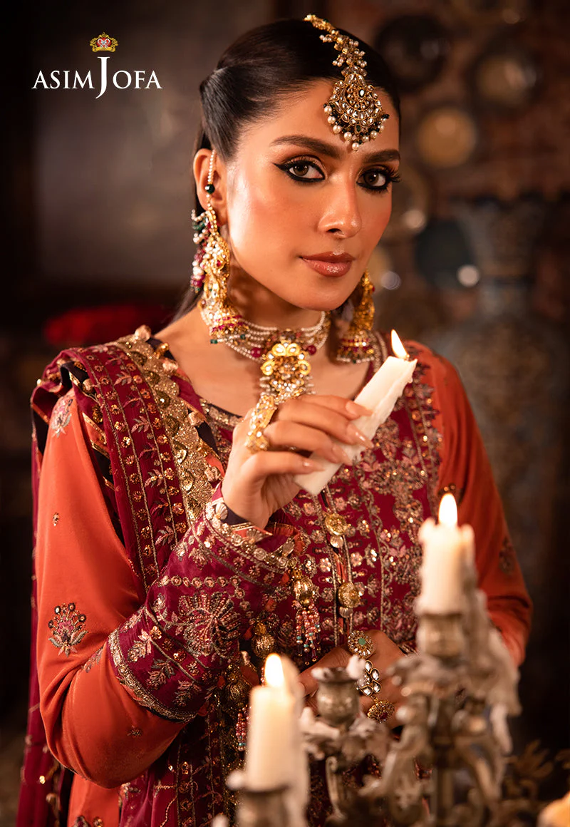 AJMMD-01 EMBROIDERED VELVET Stitched 3 PCS - Image 8