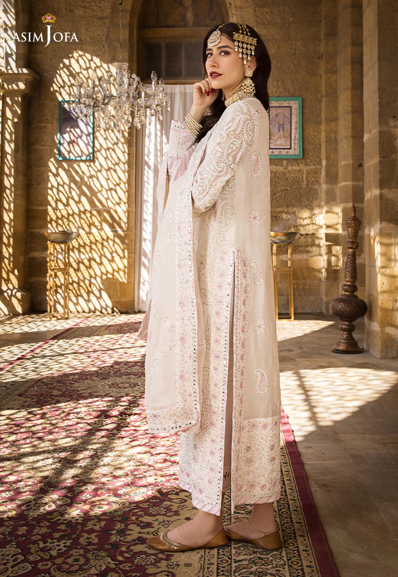 AJMQ-02 EMBROIDERED CHANDERI COTTON 3 PCS - Image 14
