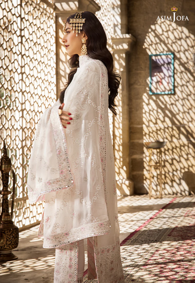 AJMQ-02 EMBROIDERED CHANDERI COTTON 3 PCS - Image 3
