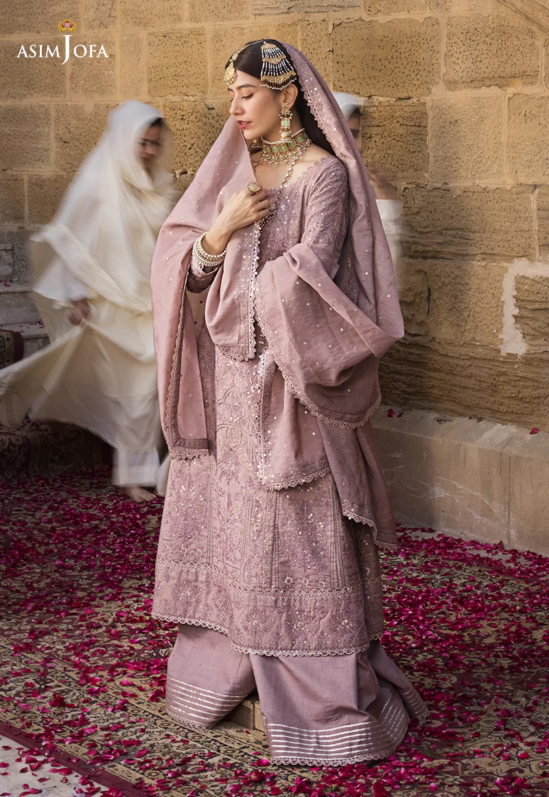 AJMQ-07 EMBROIDERED CHANDERI COTTON 3 PCS - Image 14