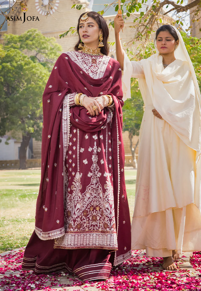 AJMQ-12 EMBROIDERED CHANDERI COTTON 3 PCS - Image 10