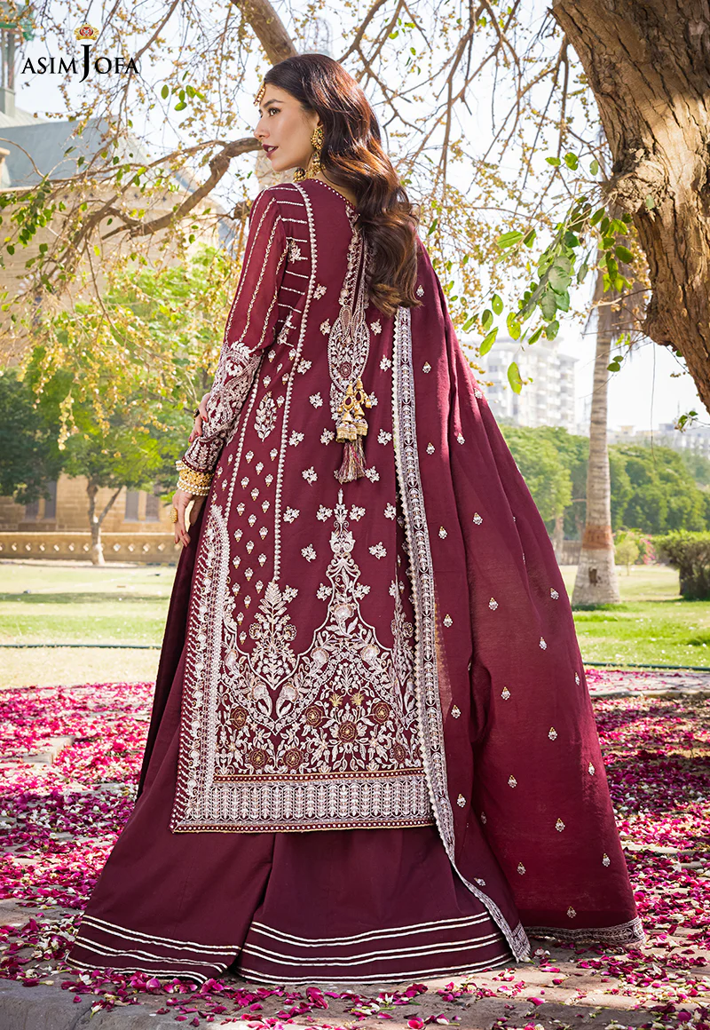 AJMQ-12 EMBROIDERED CHANDERI COTTON 3 PCS - Image 2